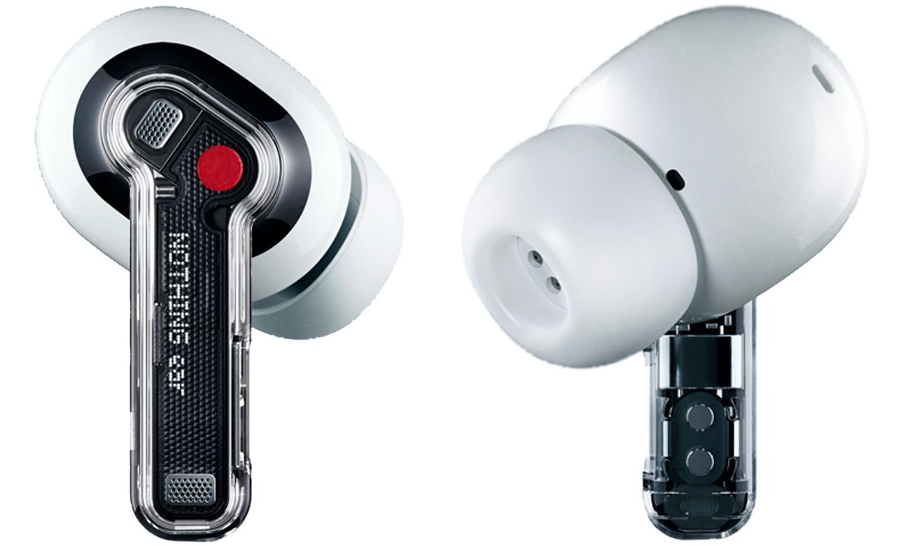 Бездротові навушники Nothing Ear White - вигляд лівого та правого навушників