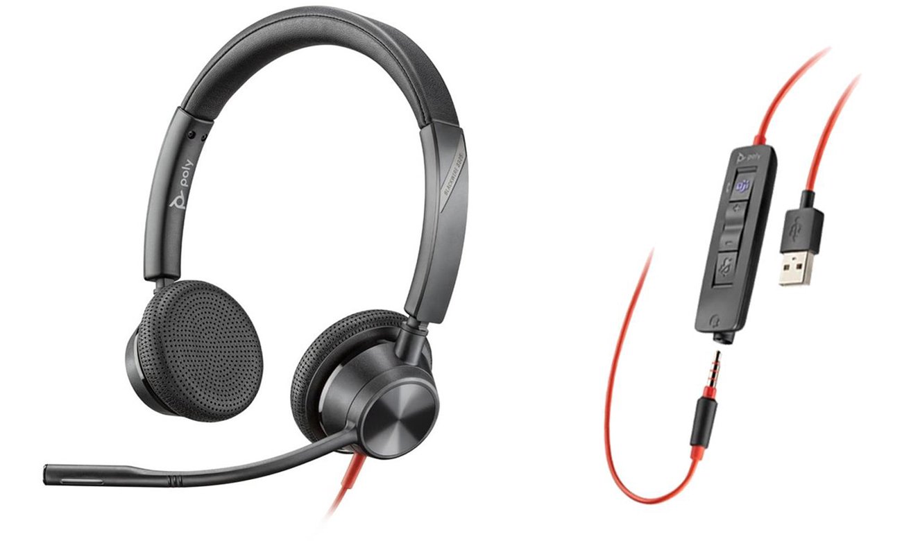 Гарнитура Poly Blackwire 3325 MS USB-A + разъем, 3,5 мм - Общий вид