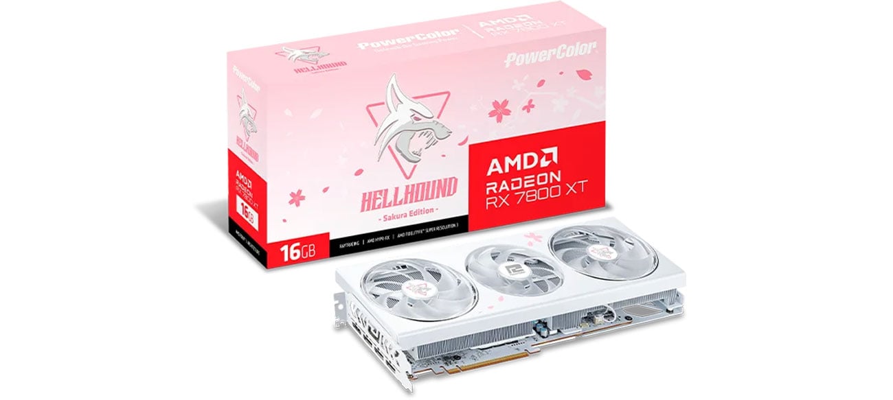 PowerColor Radeon RX 7800 XT Hellhound Sakura 16 ГБ GDDR6