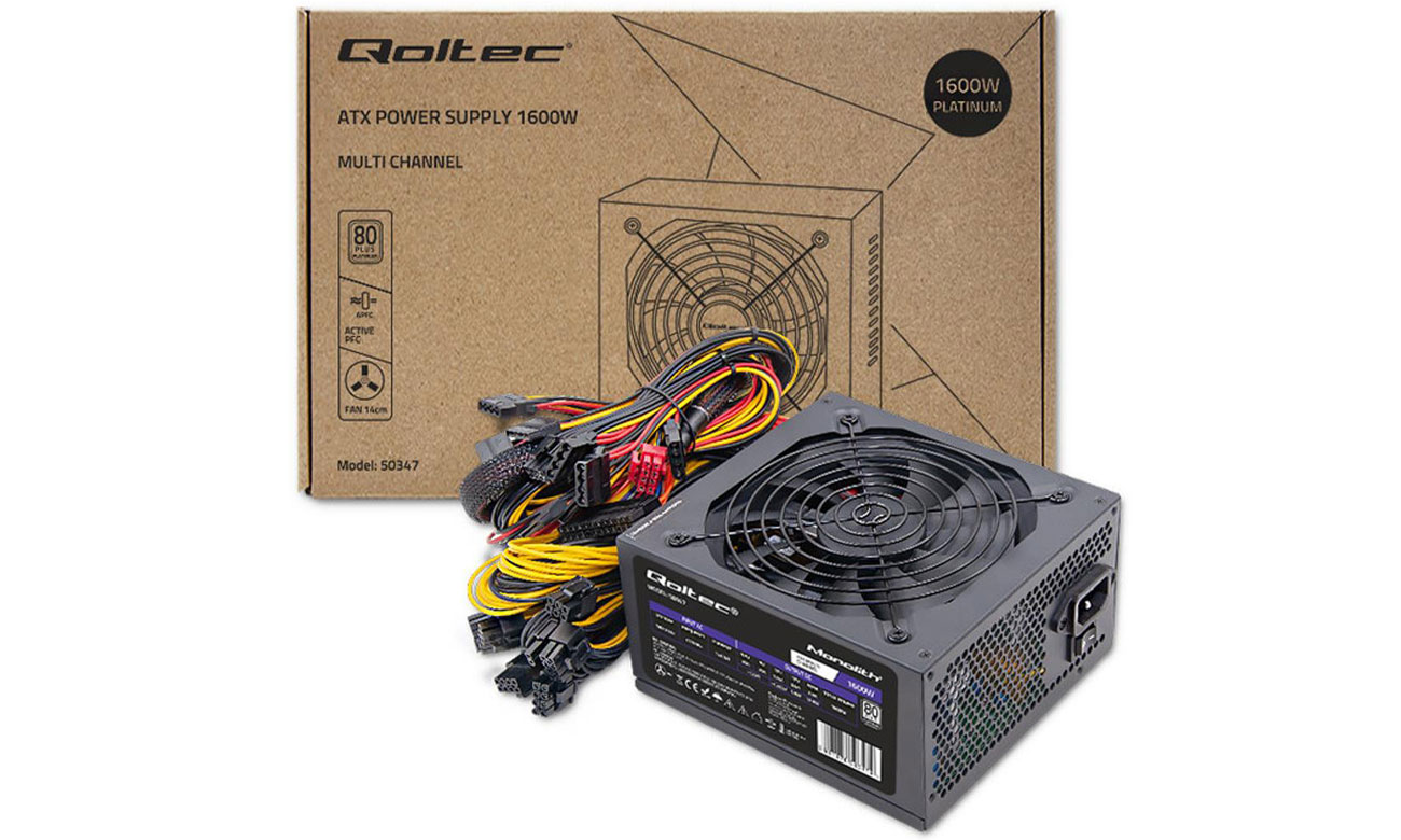 Блок питания для компьютера Qoltec Gaming Miner 1600W