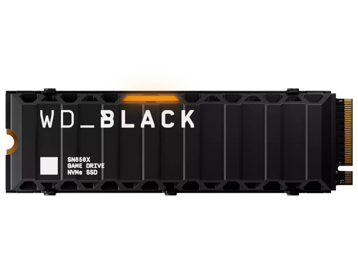 M.2 NVMe WD BLACK SN850X SSD с радиатором – вид спереди