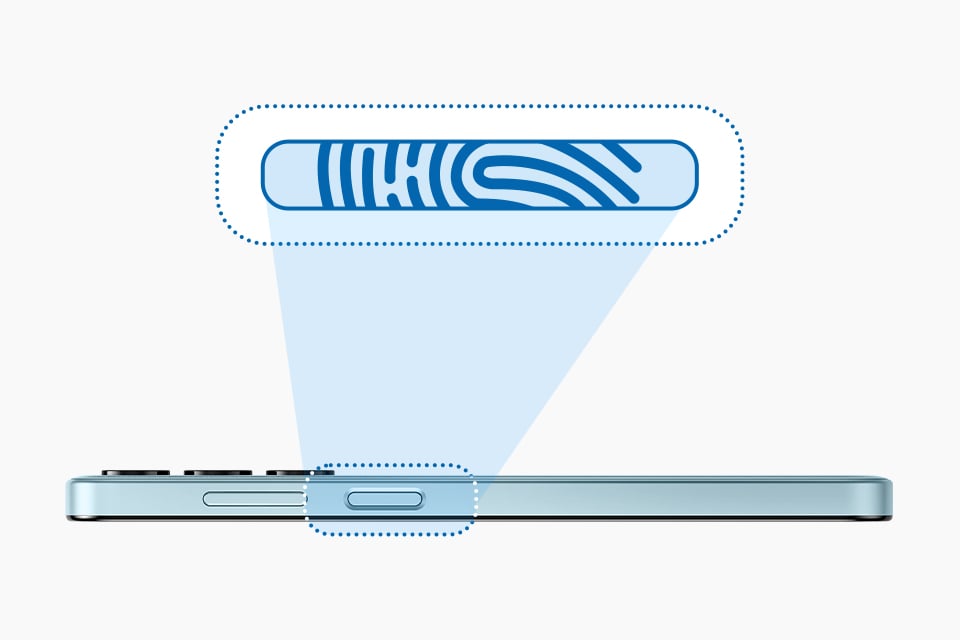 galaxy m35 5g czytnik linii papilarnych z boku urządzenia