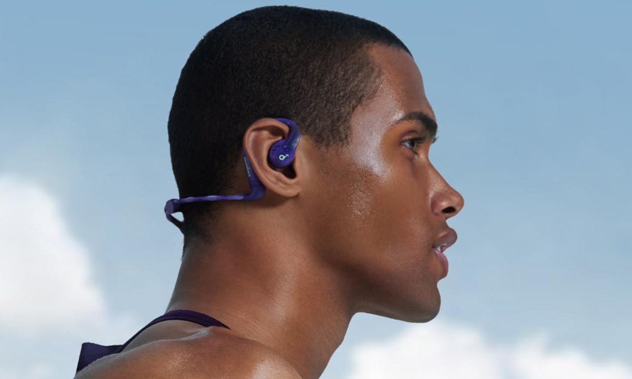 Беспроводные наушники SoundCore AeroFit Pro Purple - Lifestyle Graphics