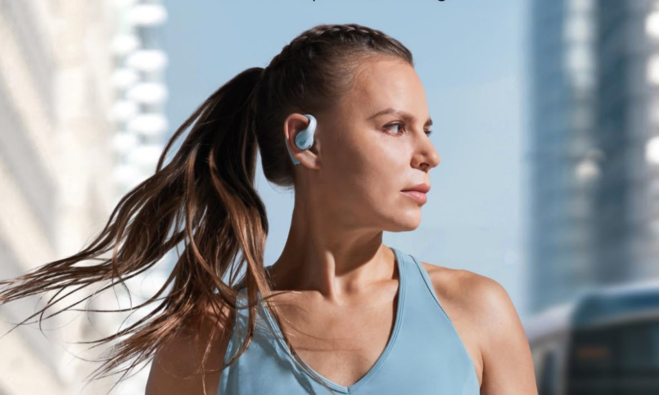 Беспроводные наушники SoundCore AeroFit Pro Blue - Lifestyle Graphics