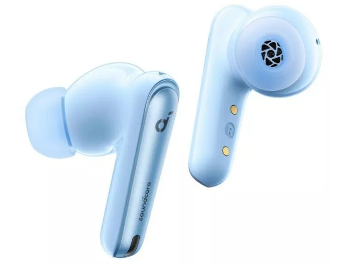 Беспроводные наушники SoundCore Liberty 4 NC Light Blue – вид левого и правого наушников