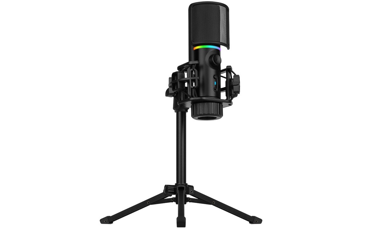 Streamplify MIC Tripod RGB Мікрофон – кутовий вид спереду