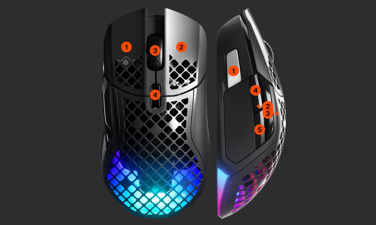 Программируемые кнопки SteelSeries Aerox 5 Wireles