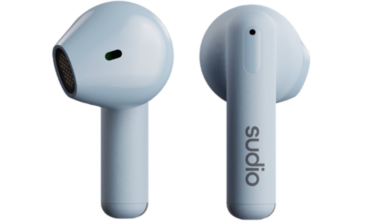 Беспроводные наушники Sudio A1 Blue – вид левого и правого наушников