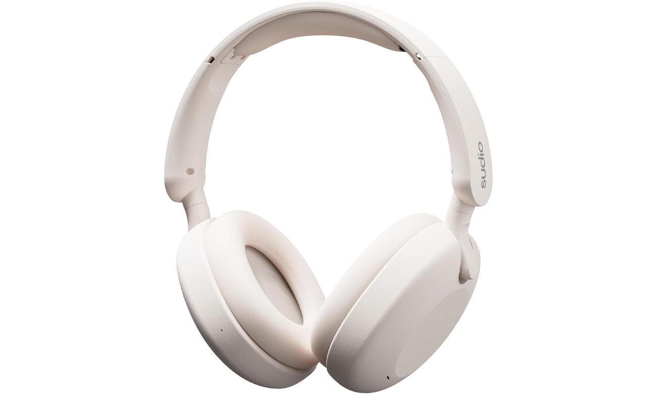 Белые беспроводные накладные наушники Sudio K2 – угловой вид спереди