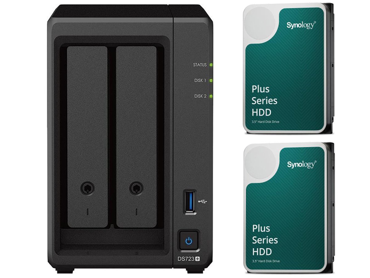 Сетевой диск Synology DS723+ NAS (2x 12TB HDD HAT3310 Plus)