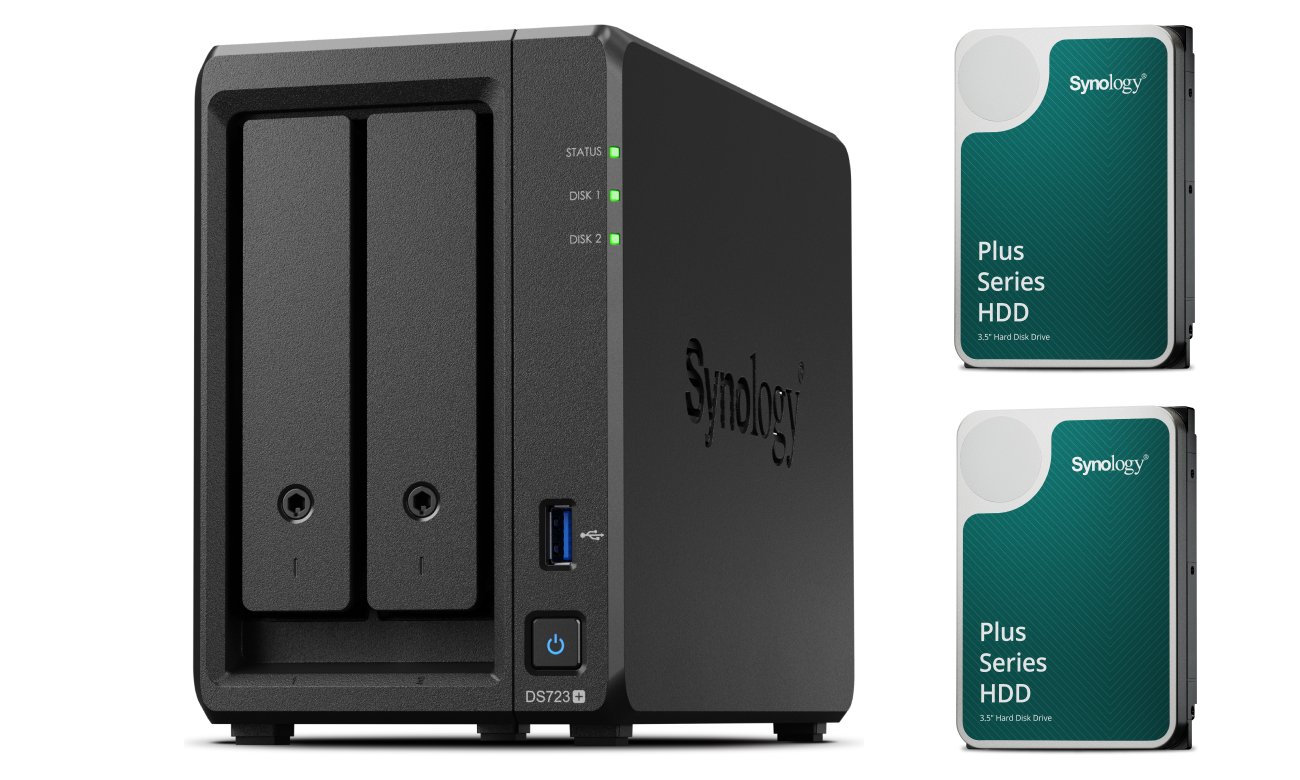 Мережевий диск Synology DS723+ NAS (2x 8TB HDD HAT3310 Plus)