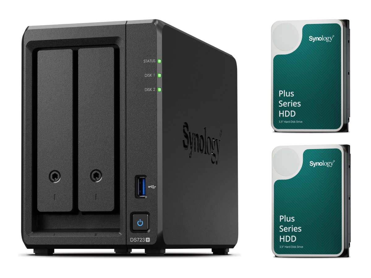 Мережевий диск Synology DS723+ NAS (2x 12TB HDD HAT3310 Plus)