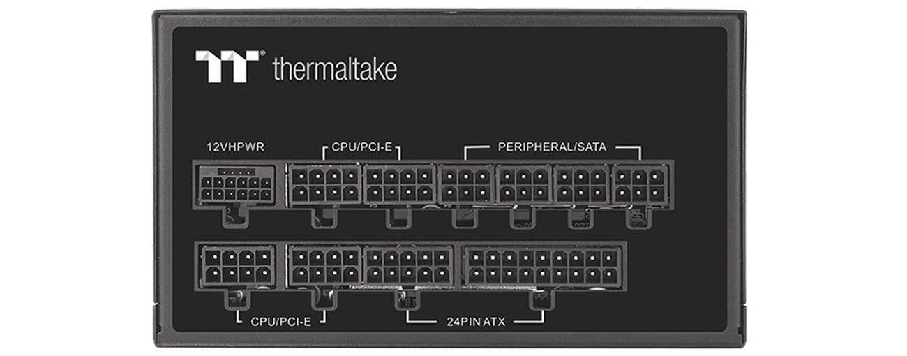 Thermaltake Toughpower GF3 750W вид сбоку, разъемы