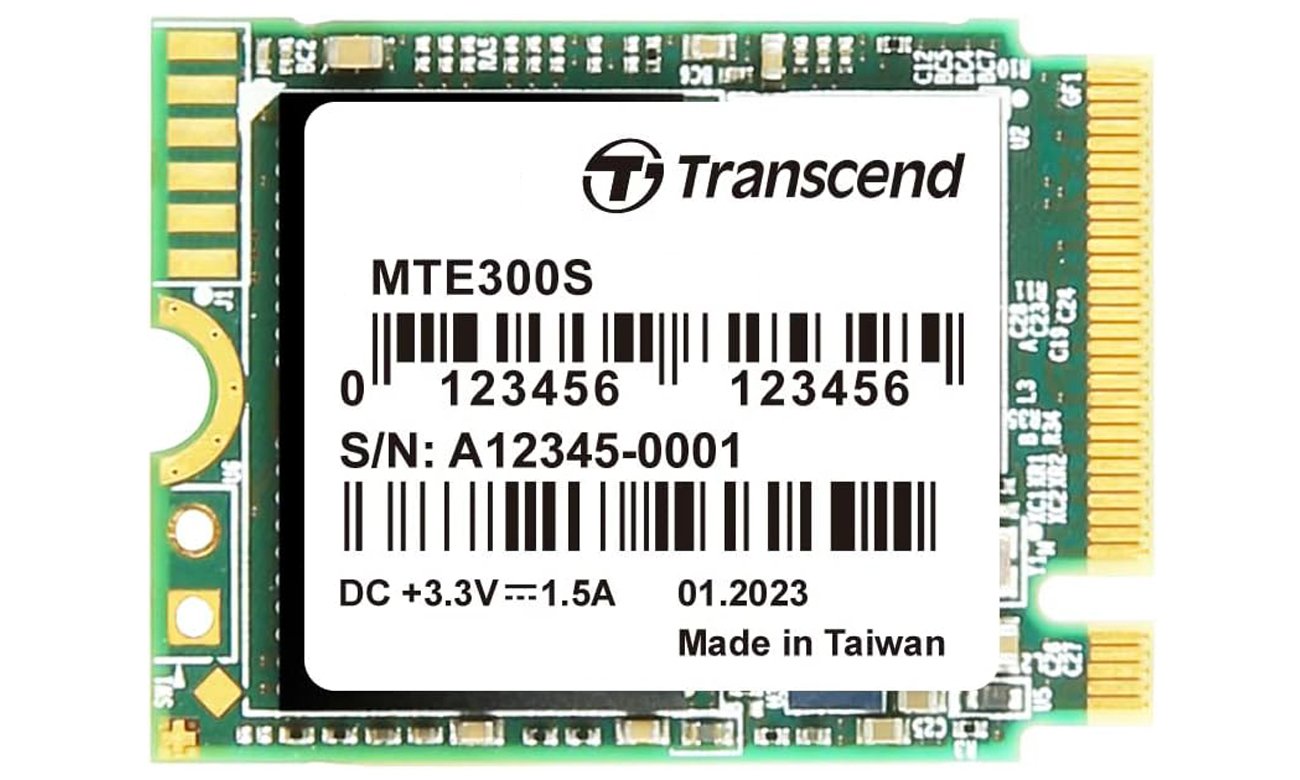 Transcend 300S PCIe NVMe M.2 SSD – вид спереду