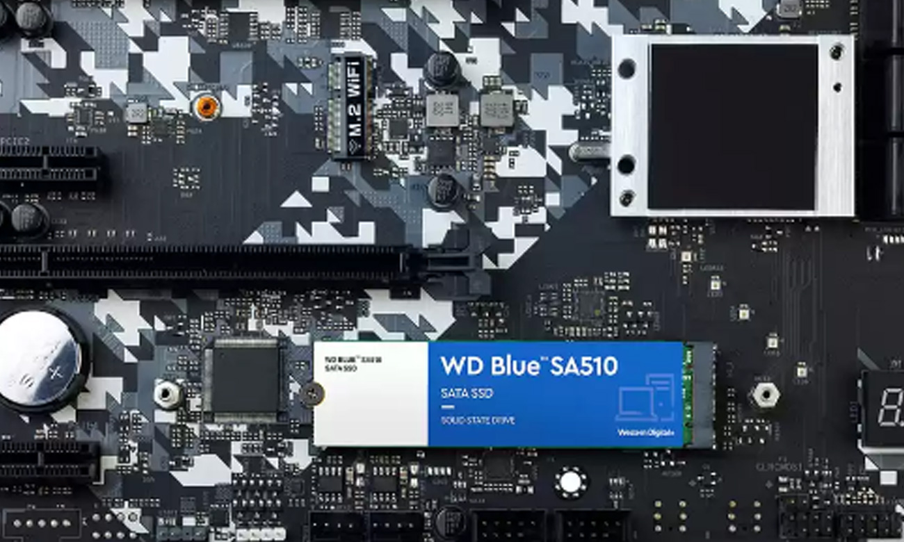 M.2 WD Blue SA510 SSD встановлений в комп'ютер