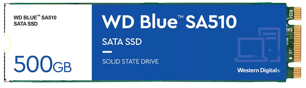 WD Blue SA510 500 ГБ M.2 SSD - вид спереду