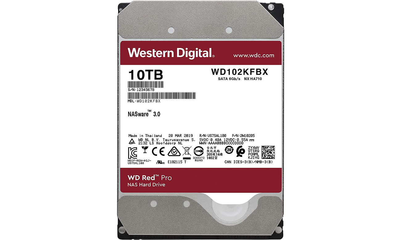 HDD WD RED PRO 10TB 7200 об/хв 256 МБ WD102KFBX