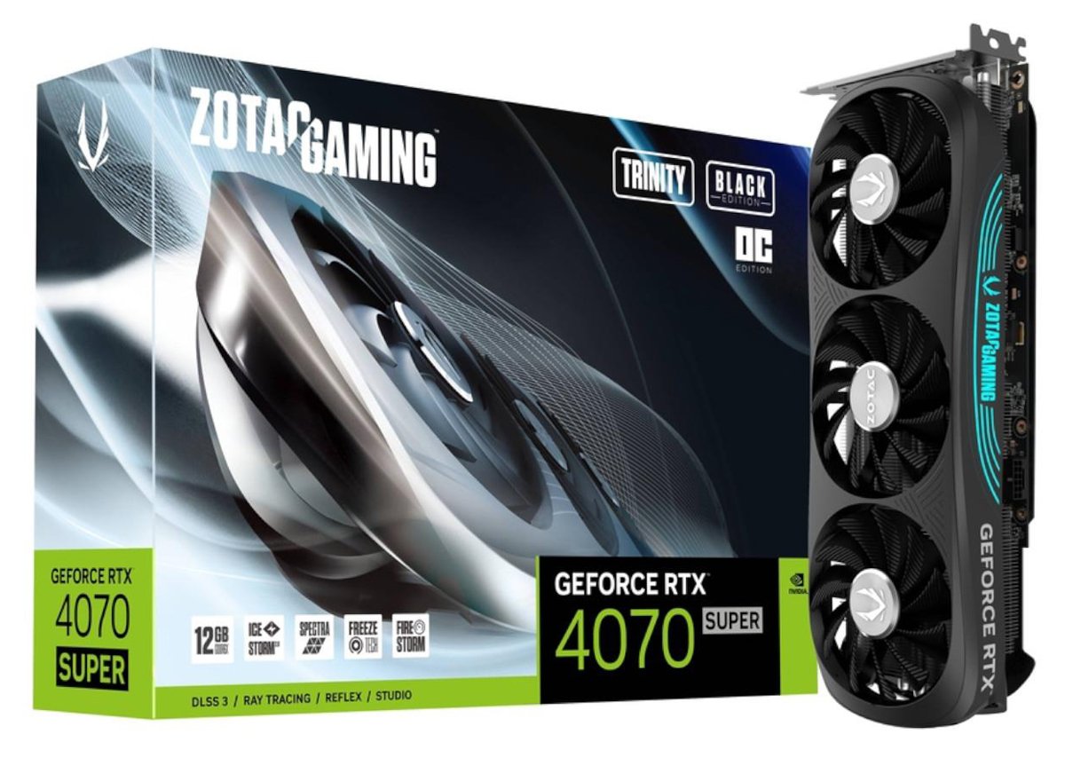 Zotac GeForce RTX 4070 SUPER Trinity Black Edition 12 ГБ GDDR6X